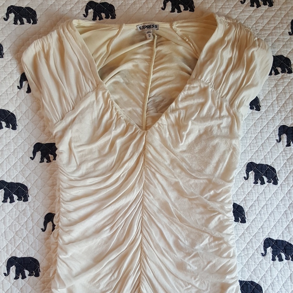 Express Ruched Top -- White Balloon XS